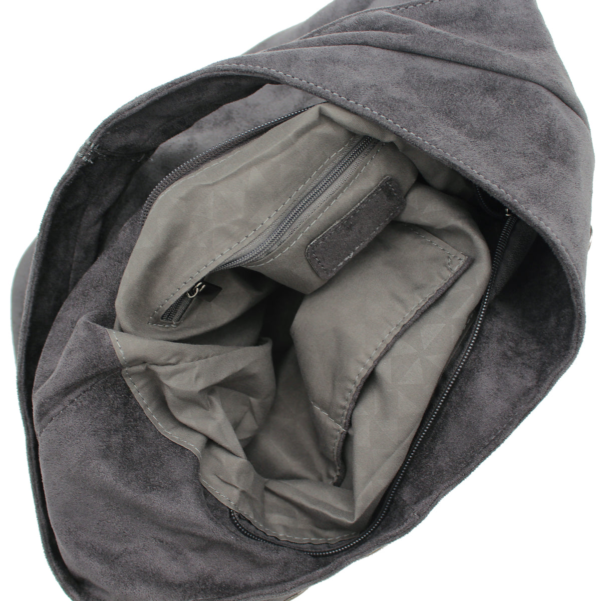 BORSA CAMOSCIO GRIGIO CON BORCHIE 