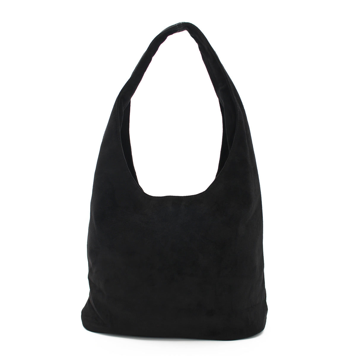 BORSA CAMOSCIO NERO CON BORCHIE 