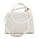 BORSA RIGIDA ECOPELLE BEIGE CON FOULARD 