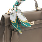 BORSA RIGIDA ECOPELLE TORTORA CON FOULARD 