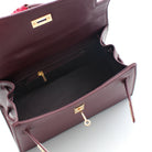 BORSA RIGIDA ECOPELLE BORDEAUX CON FOULARD 