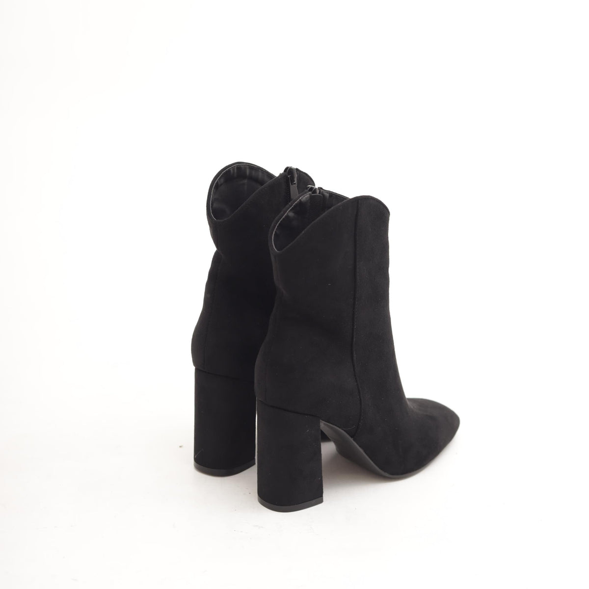 STIVALETTO CAMOSCIO TACCO LARGO NERO 