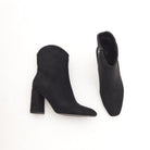 STIVALETTO CAMOSCIO TACCO LARGO NERO 