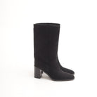 STIVALE IN CAMOSCIO NERO CON TACCO 