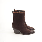 STIVALETTO TEXANO CAMOSCIO MARRONE 