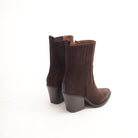 STIVALETTO TEXANO CAMOSCIO MARRONE 