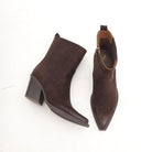 STIVALETTO TEXANO CAMOSCIO MARRONE 