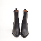 STIVALETTO TEXANO IN ECOPELLE NERA 