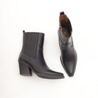 STIVALETTO TEXANO IN ECOPELLE NERA 