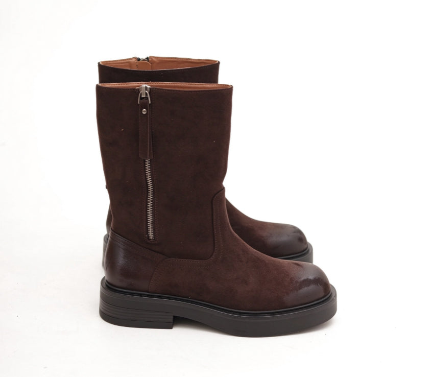 STIVALETTO CAMOSCIO VINTAGE TESTA DI MORO 