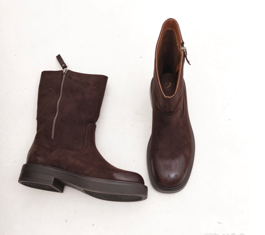 STIVALETTO CAMOSCIO VINTAGE TESTA DI MORO 
