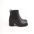 STIVALETTO ECOPELLE NERA BANDA ELASTICA 