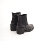 STIVALETTO ECOPELLE NERA BANDA ELASTICA 