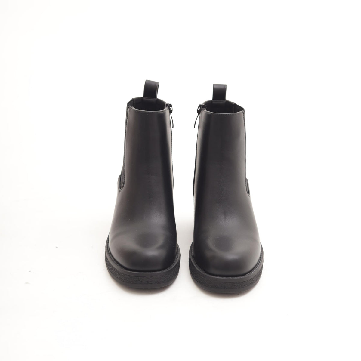STIVALETTO ECOPELLE NERA BANDA ELASTICA 
