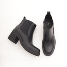 STIVALETTO ECOPELLE NERA BANDA ELASTICA 