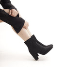 STIVALETTO CAMOSCIO NERO<BR/> 