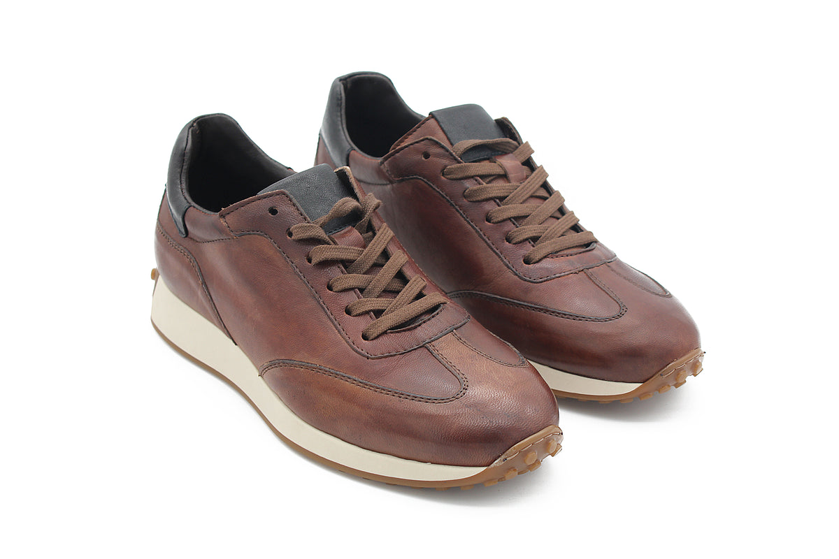 SNEAKERS IN PELLE CUOIO CON GOMMINI 