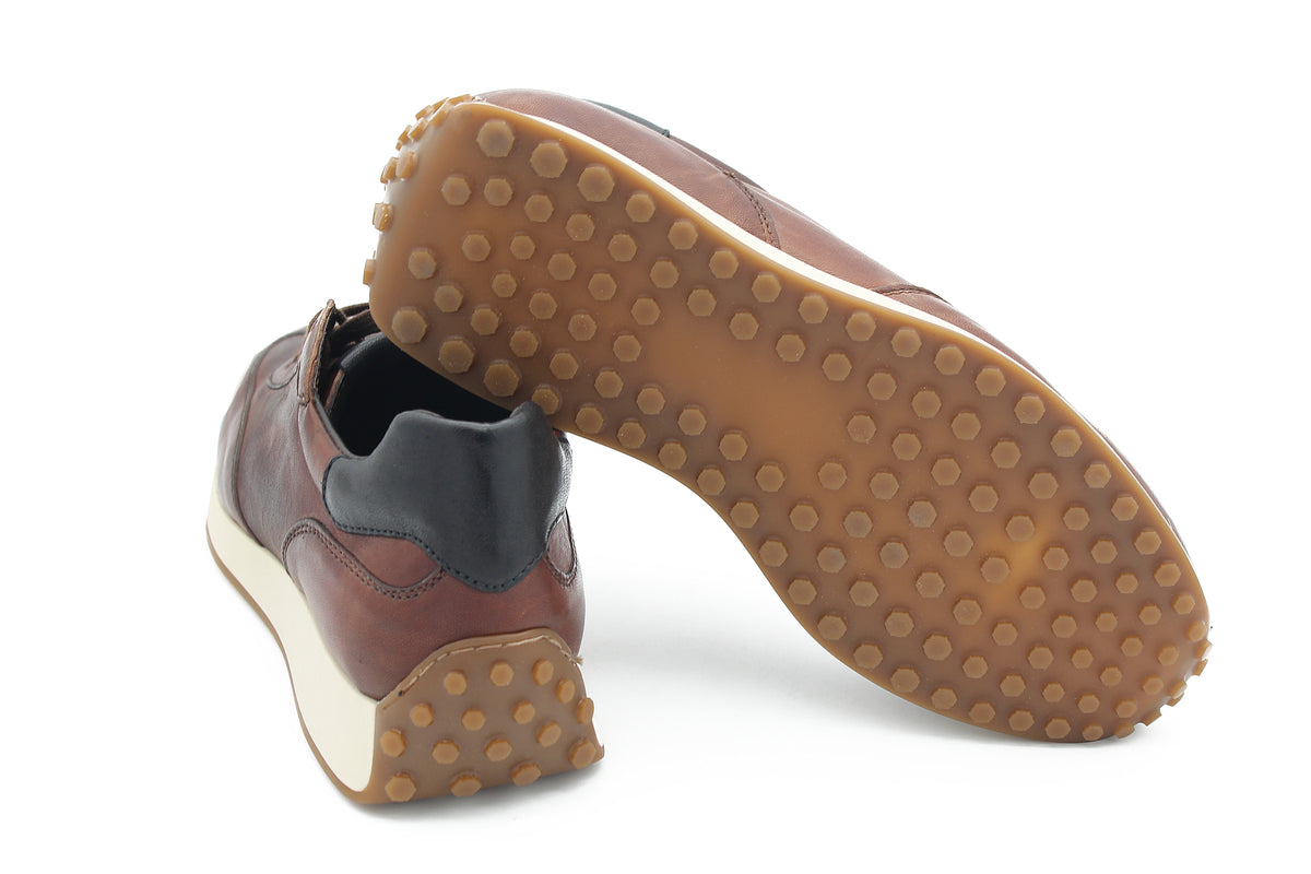 SNEAKERS IN PELLE CUOIO CON GOMMINI 