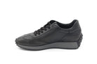 SNEAKERS IN PELLE NERO CON GOMMINI 
