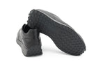 SNEAKERS IN PELLE NERO CON GOMMINI 
