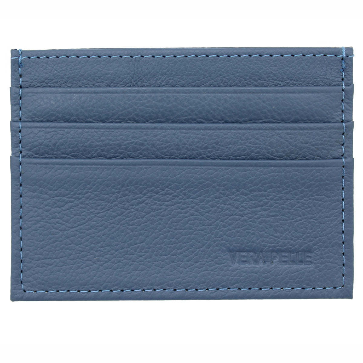 PORTACARTE PELLE BLU 