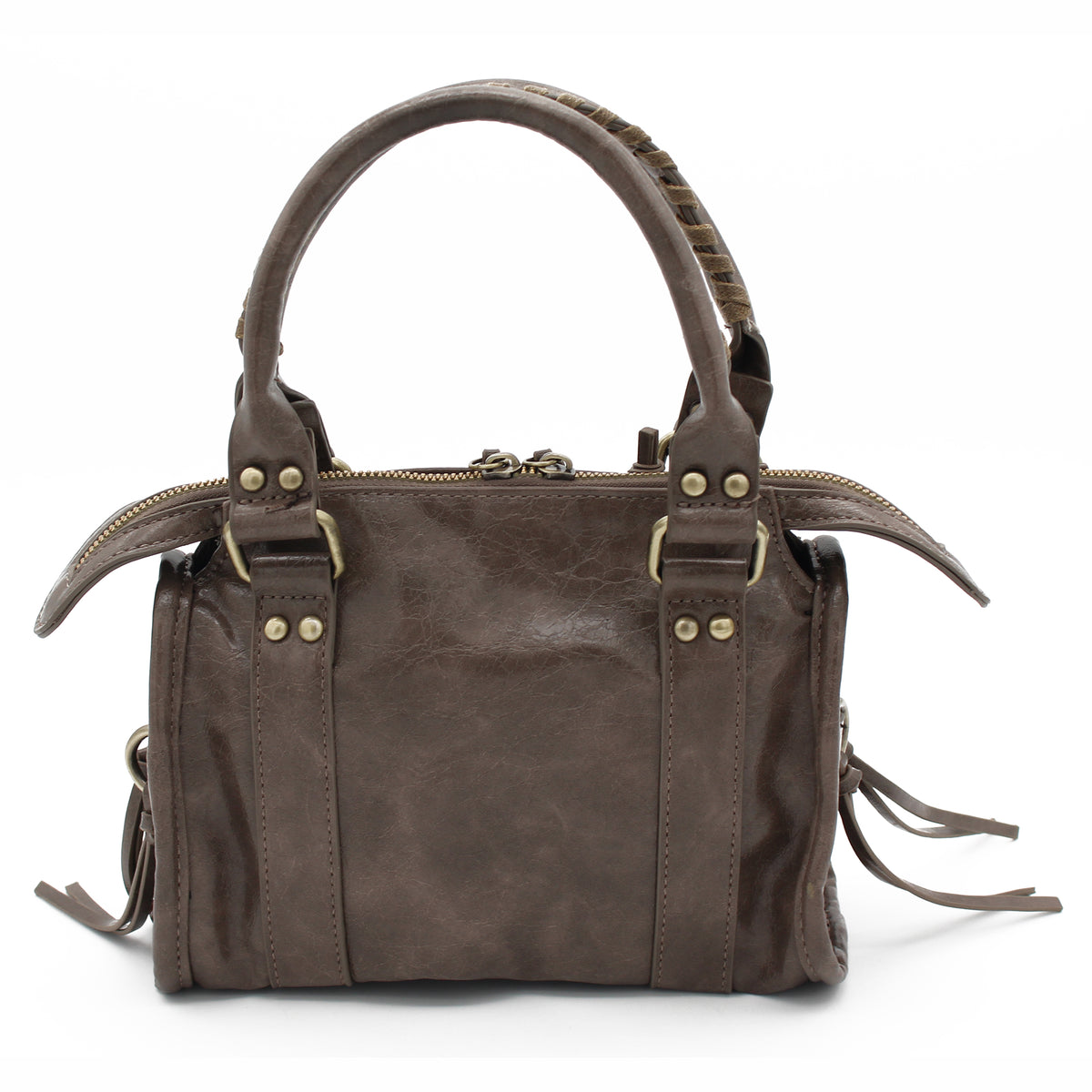 BORSA SPECCHIO PICCOLA ECOPELLE FANGO 