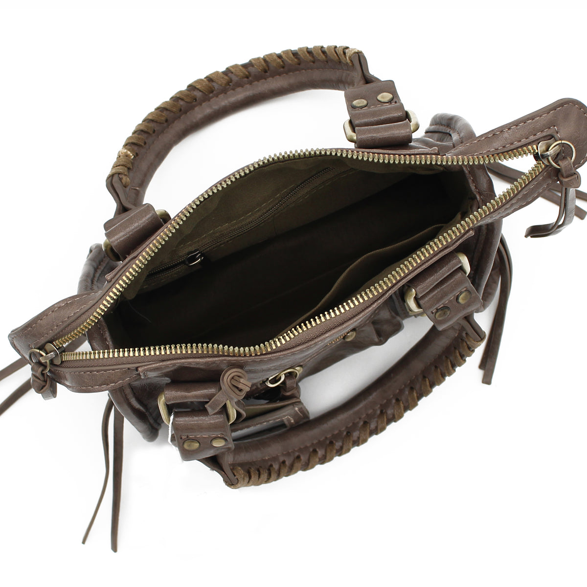 BORSA SPECCHIO PICCOLA ECOPELLE FANGO 