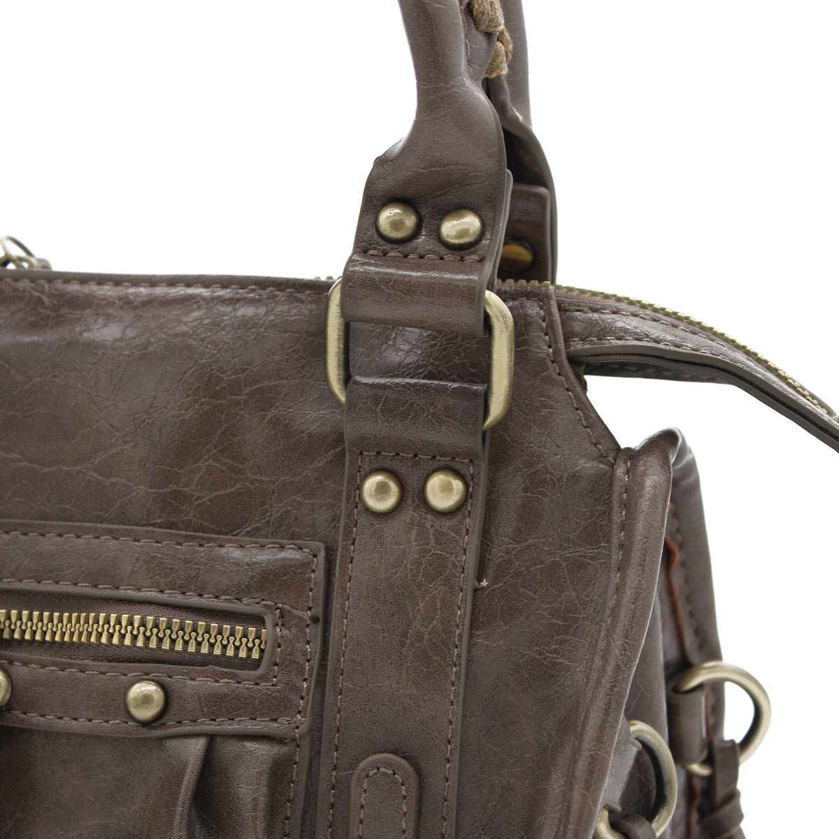 BORSA SPECCHIO PICCOLA ECOPELLE FANGO 