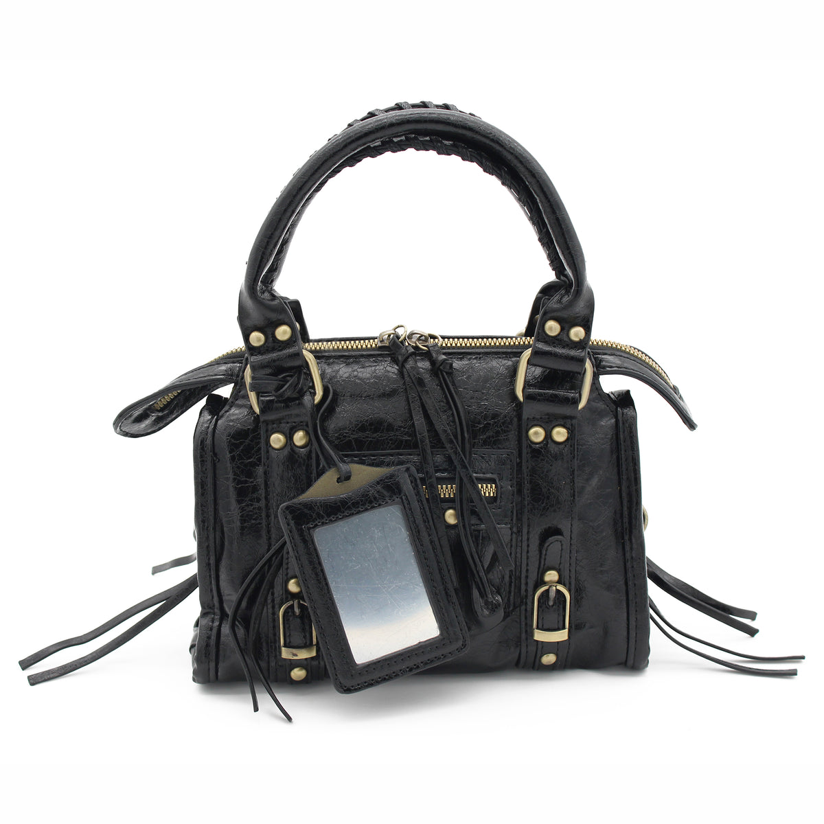 BORSA SPECCHIO PICCOLA ECOPELLE NERA 