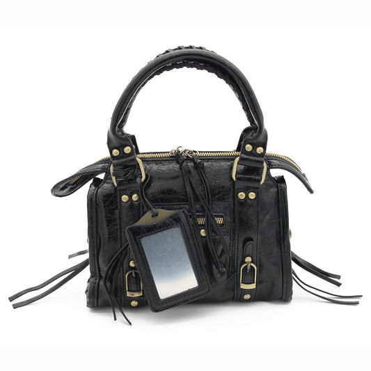 BORSA SPECCHIO PICCOLA ECOPELLE NERA 
