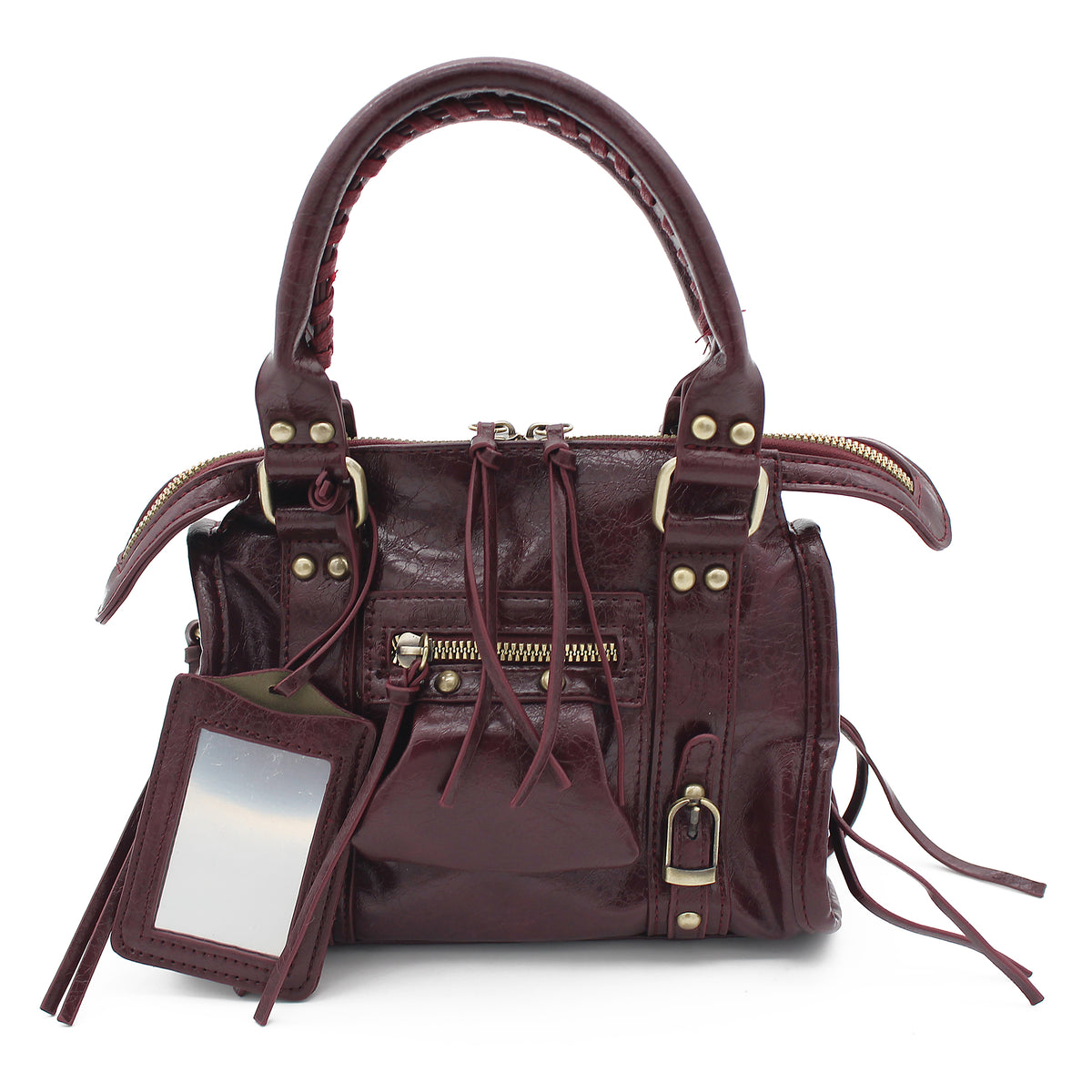 BORSA SPECCHIO PICCOLA ECOPELLE BORDEAUX 
