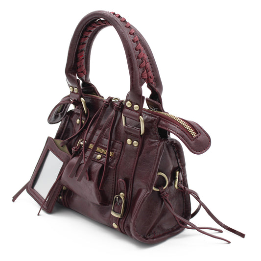BORSA SPECCHIO PICCOLA ECOPELLE BORDEAUX 
