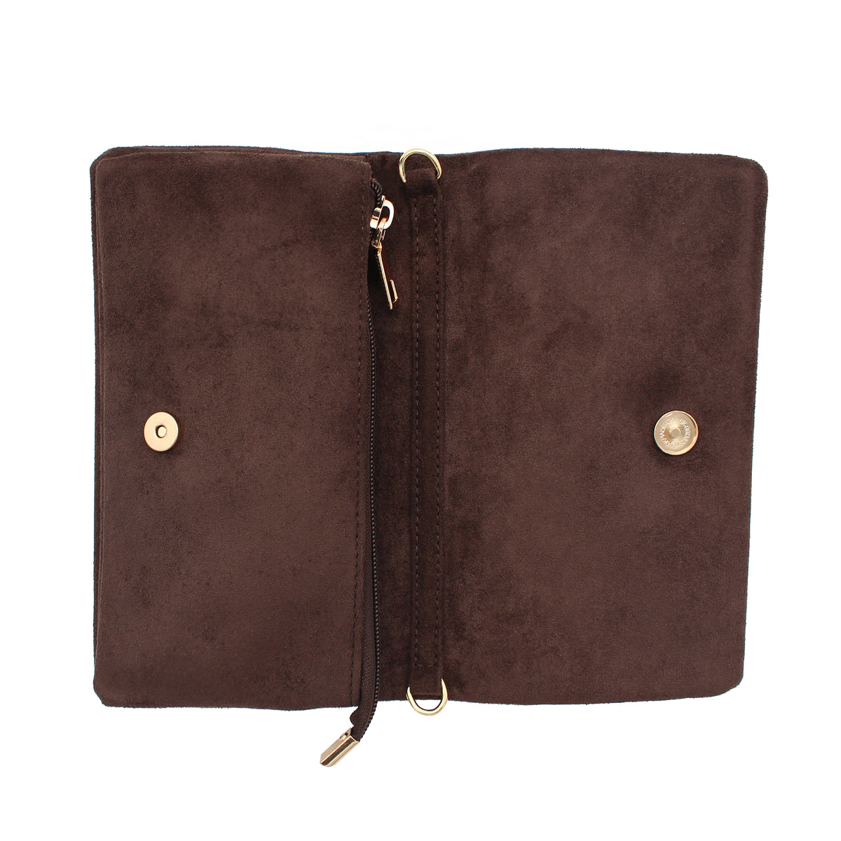 BORSA A BUSTINA CAMOSCIO MARRONE 