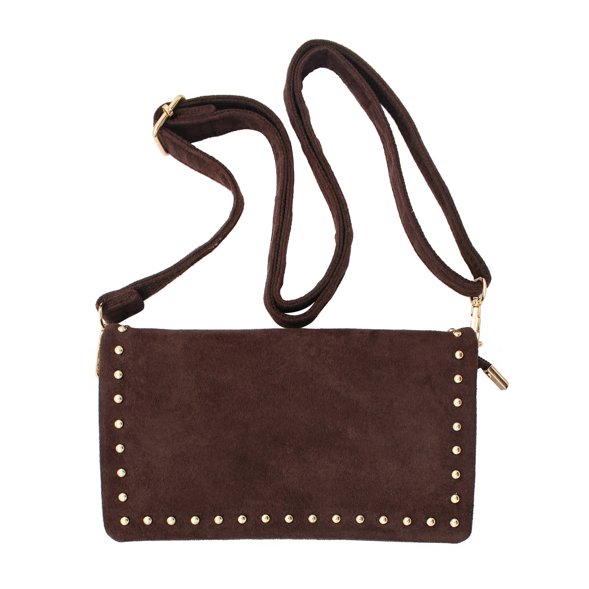 BORSA A BUSTINA CAMOSCIO MARRONE 