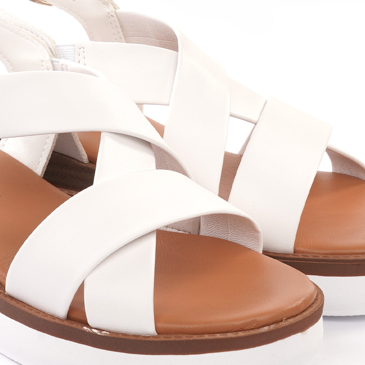 SANDALO ZEPPA INCROCIATO BIANCO<BR/> 