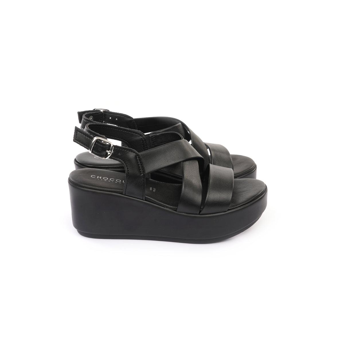 SANDALO ZEPPA INCROCIATO NERO<BR/> 