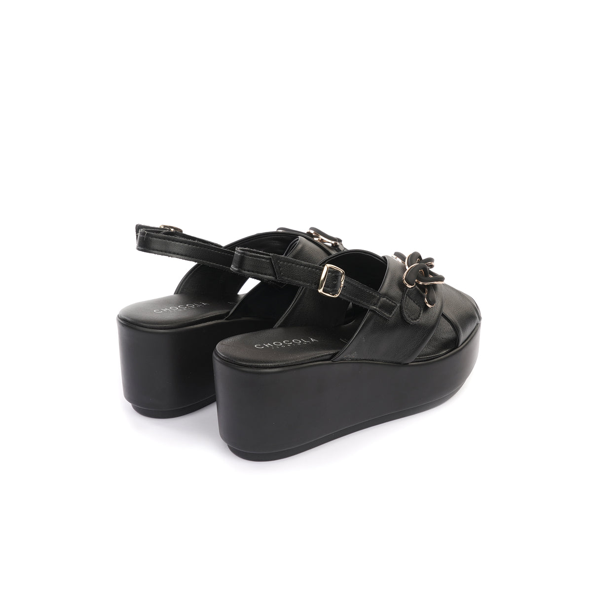 SANDALO ZEPPA CATENA NERO<BR/> 