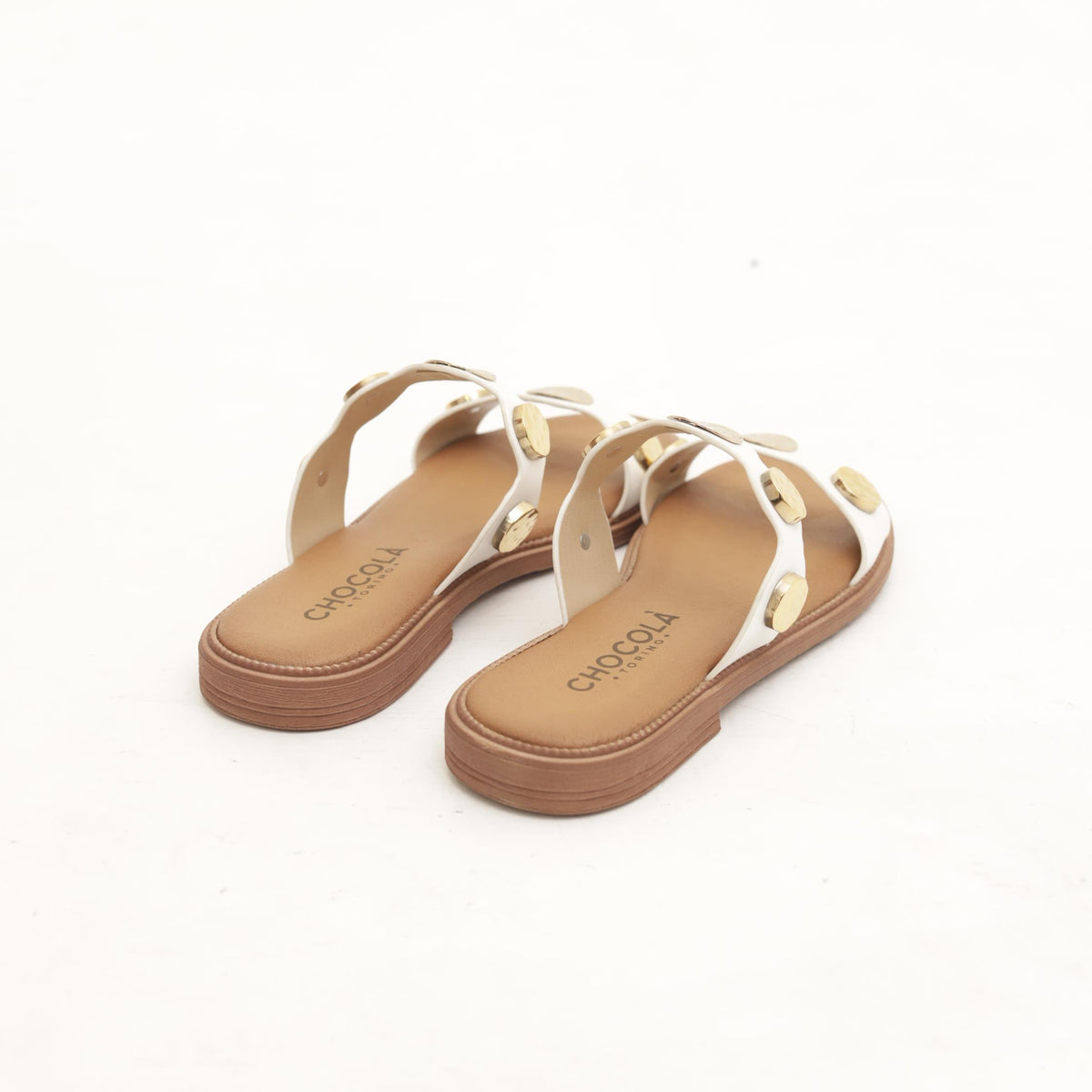 SANDALO FLAT MONETE BIANCO 