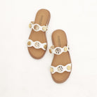 SANDALO FLAT MONETE BIANCO 