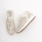 SNEAKERS RETE ALTA BEIGE<BR/> 