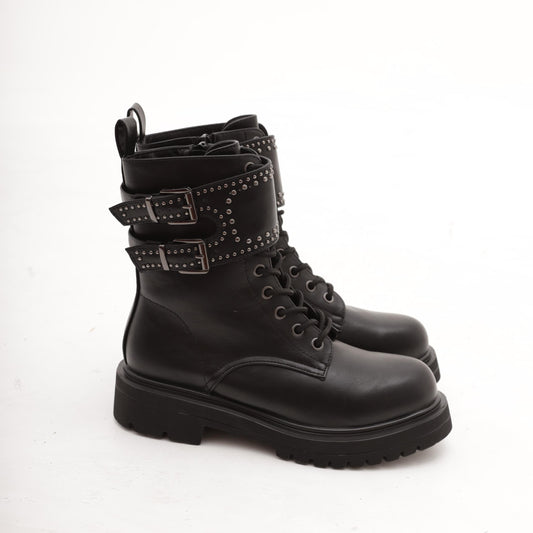 ANFIBIO ALTO 12 BUCHI BORCHIE NERO 