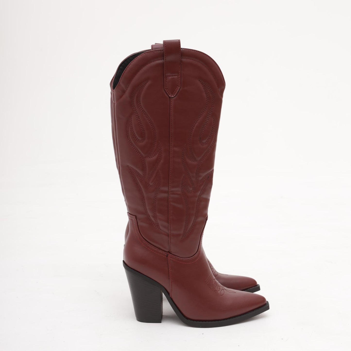 STIVALE TEXANO TACCO ALTO BORDEAUX 