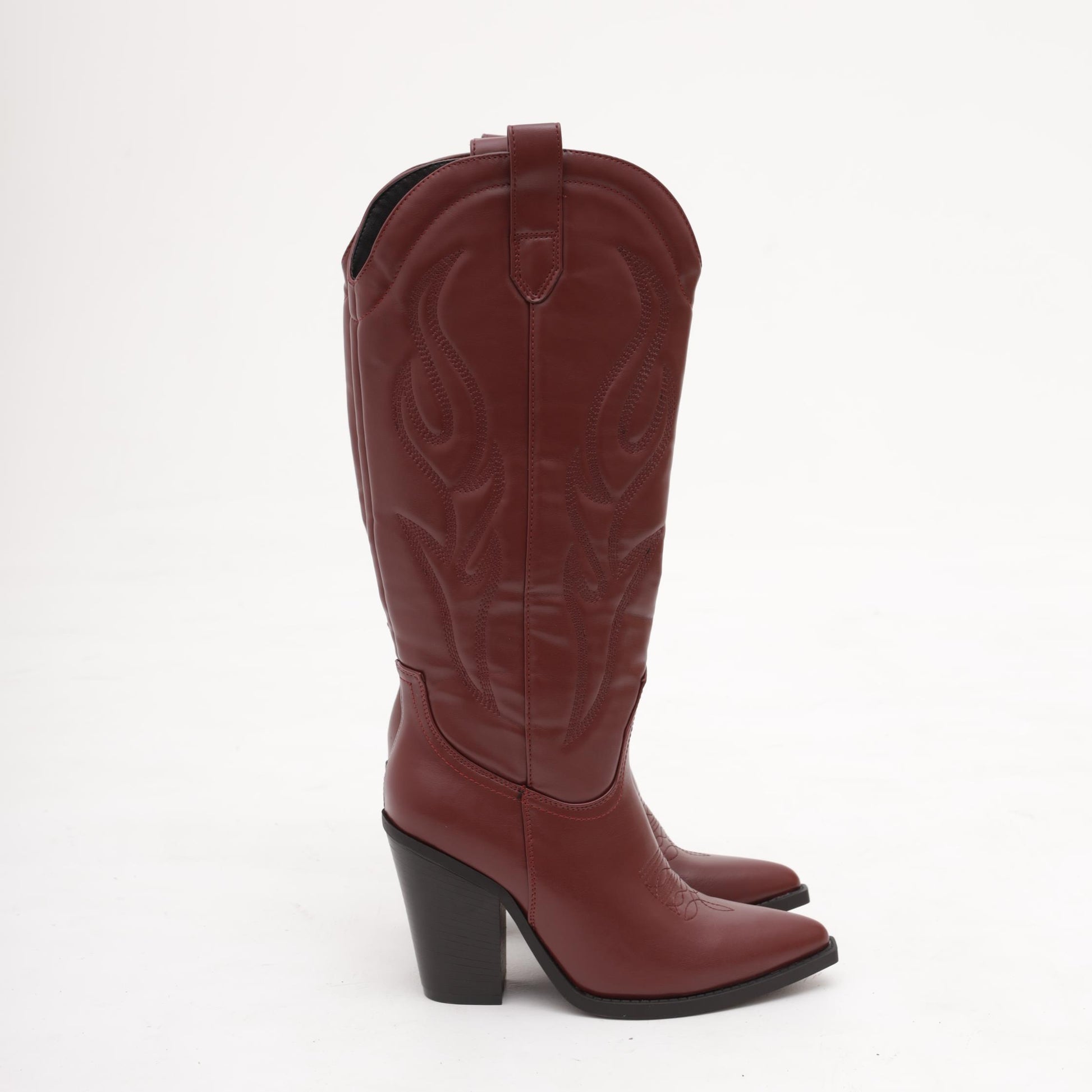 STIVALE TEXANO TACCO ALTO BORDEAUX 