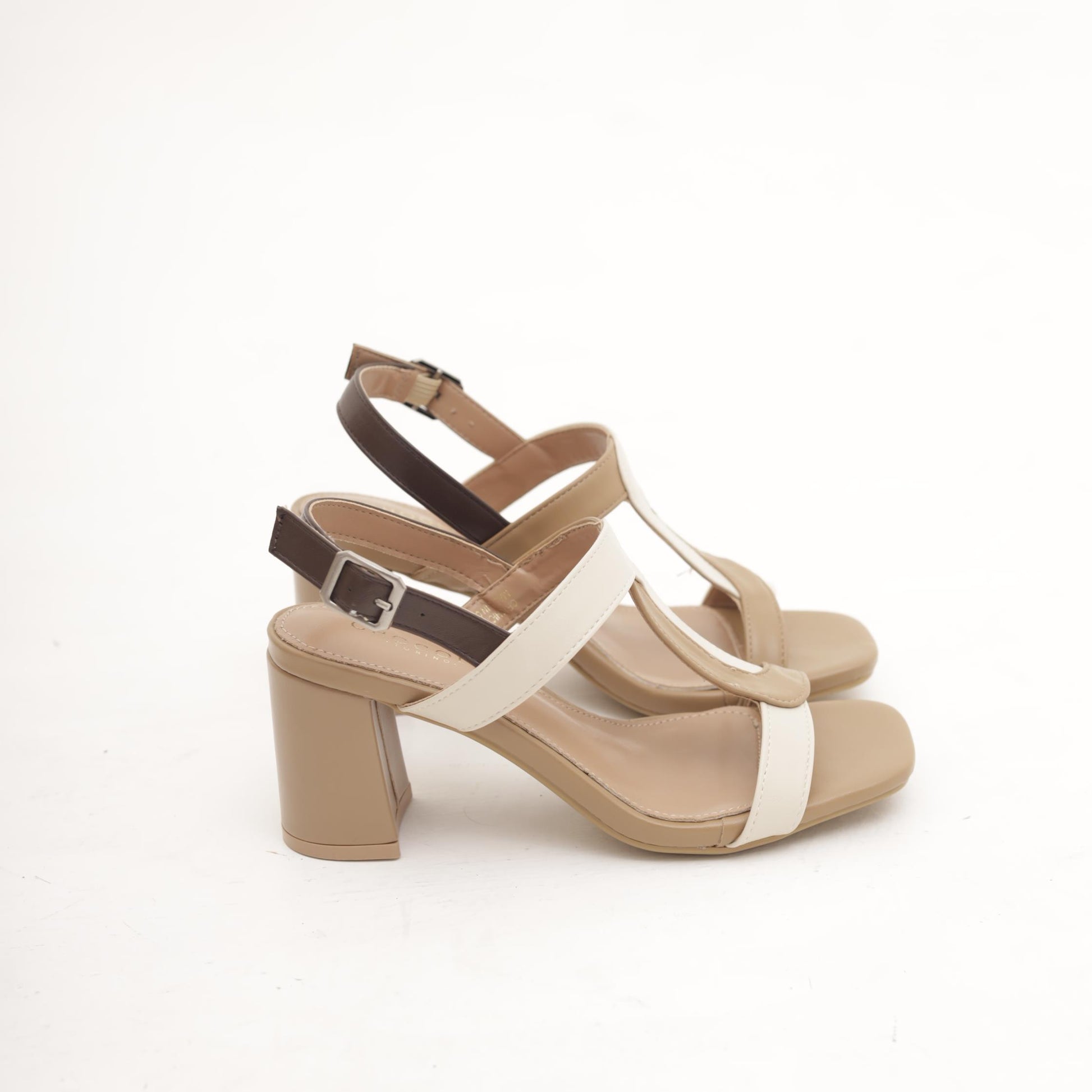 SANDALO T-BAR BICOLORE BEIGE 