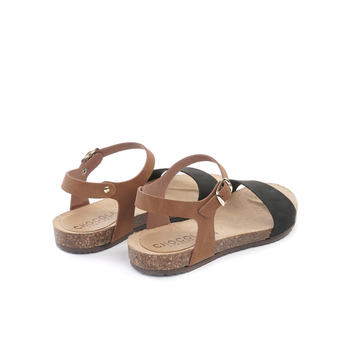SANDALO BIO FLAT FASCIA NERO<BR/> 
