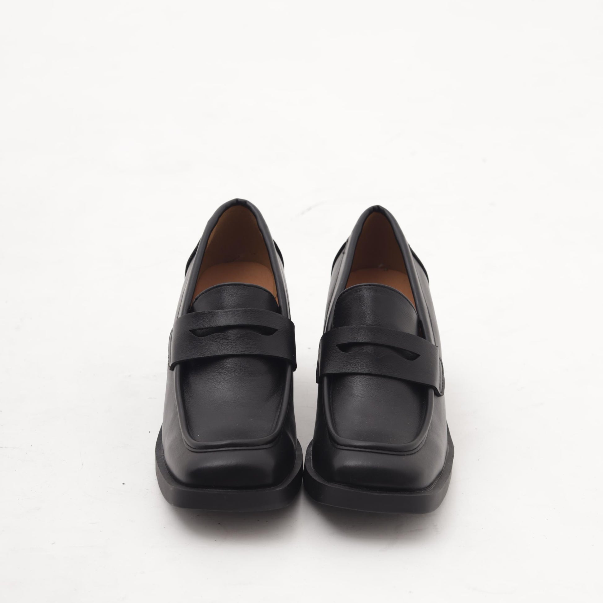 MOCASSINO QUADRATO TACCO NERO MP622PUNE CHOCOLA