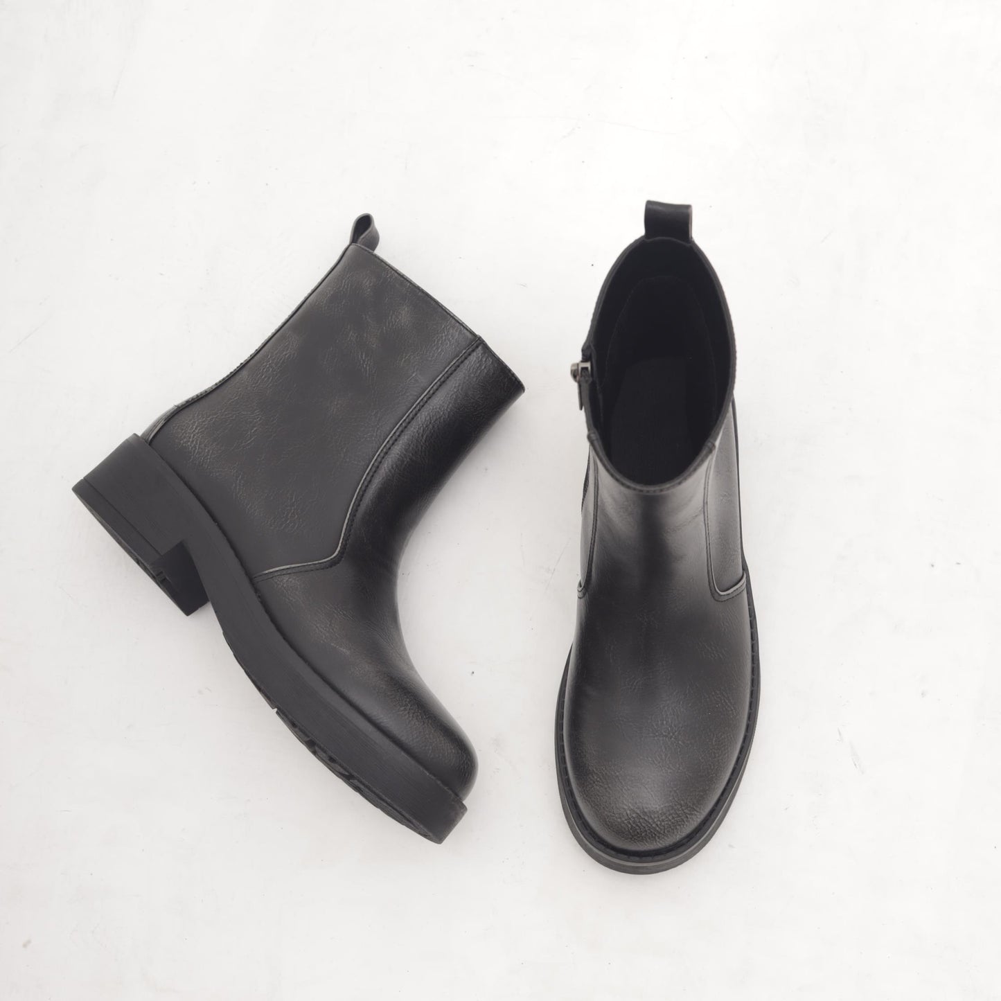 STIVALETTO BIKER BASSO LISCIO GESSO 
