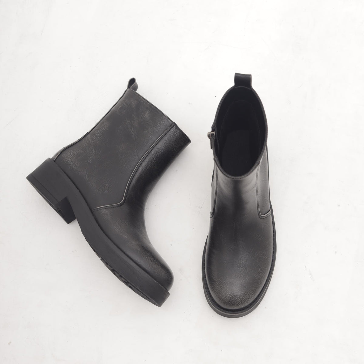 STIVALETTO BIKER BASSO LISCIO GESSO 