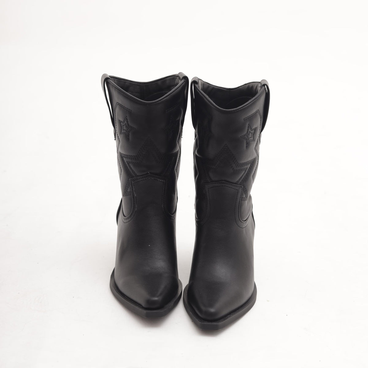 STIVALETTO TEXANO RICAMO STARS NERO 