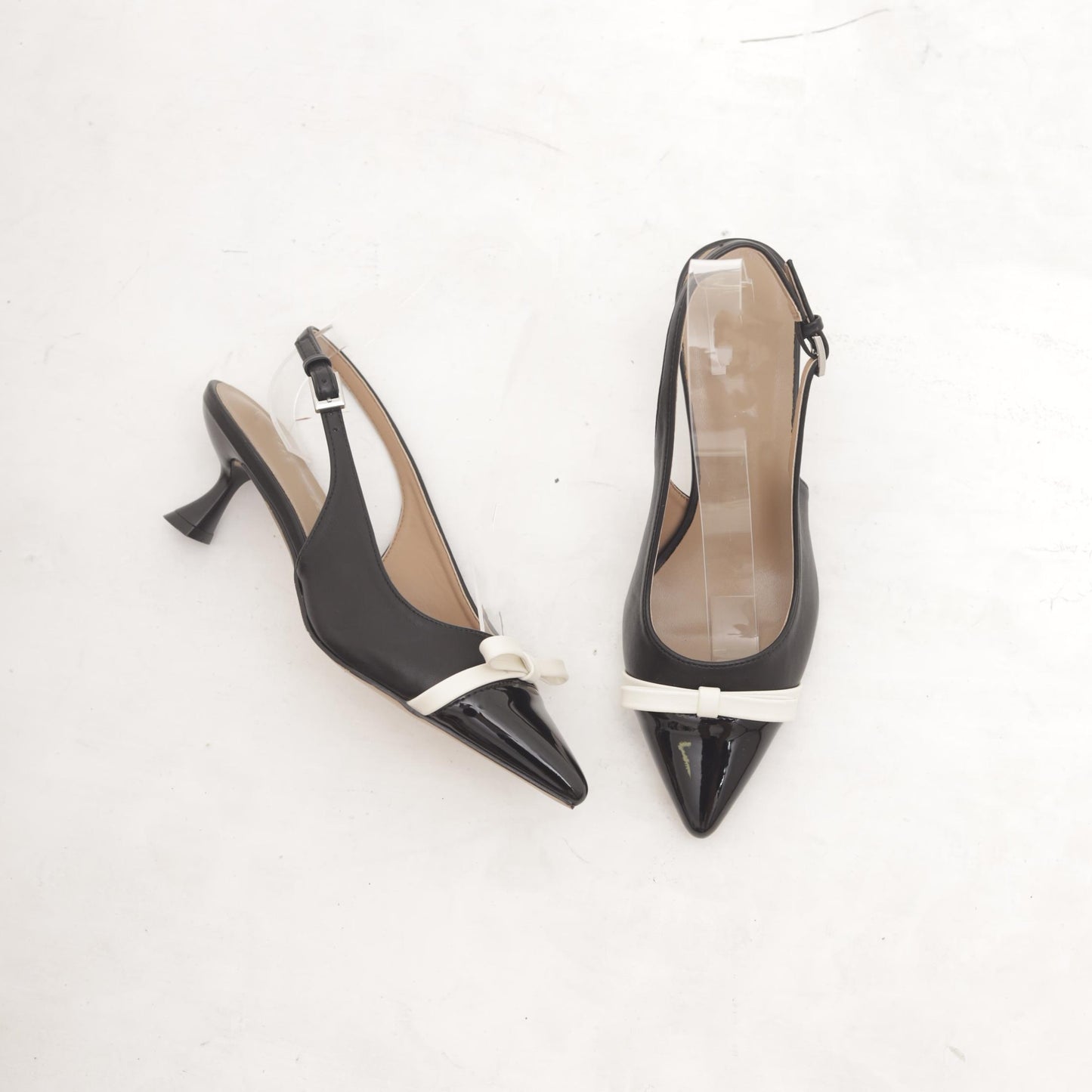 SLINGBACK BICOLORE FIOCCO NERO 